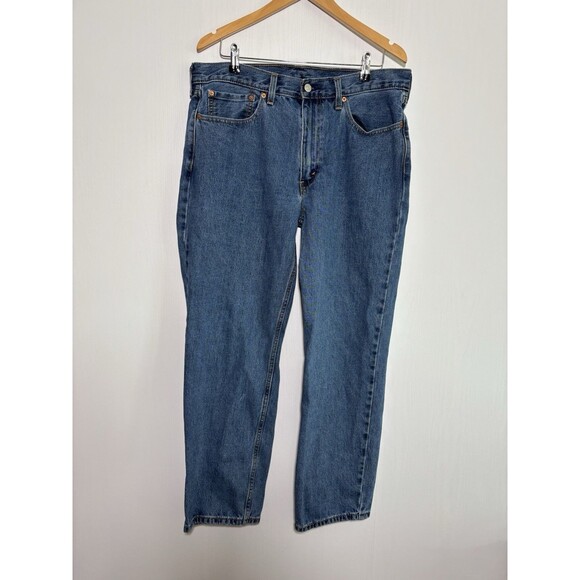 Levis 550 Jeans Mens 36 30 Blue Medium Stone Wash Relaxed Fit Jeans Cotton - Picture 1 of 12